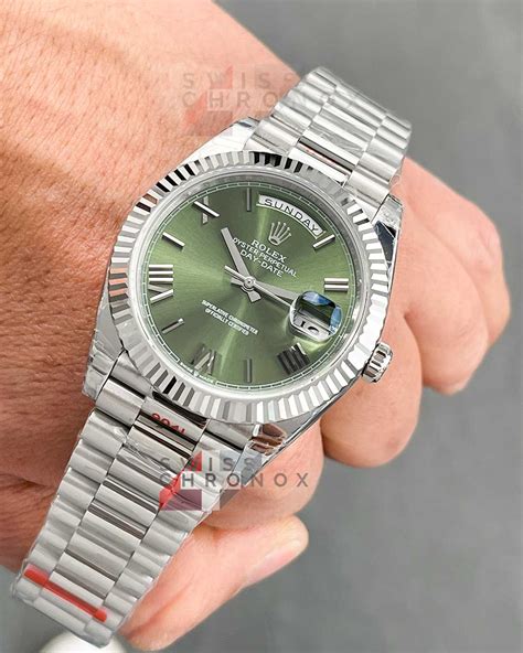 rolex day date 40 olive green dial|Rolex Day-Date 40 price.